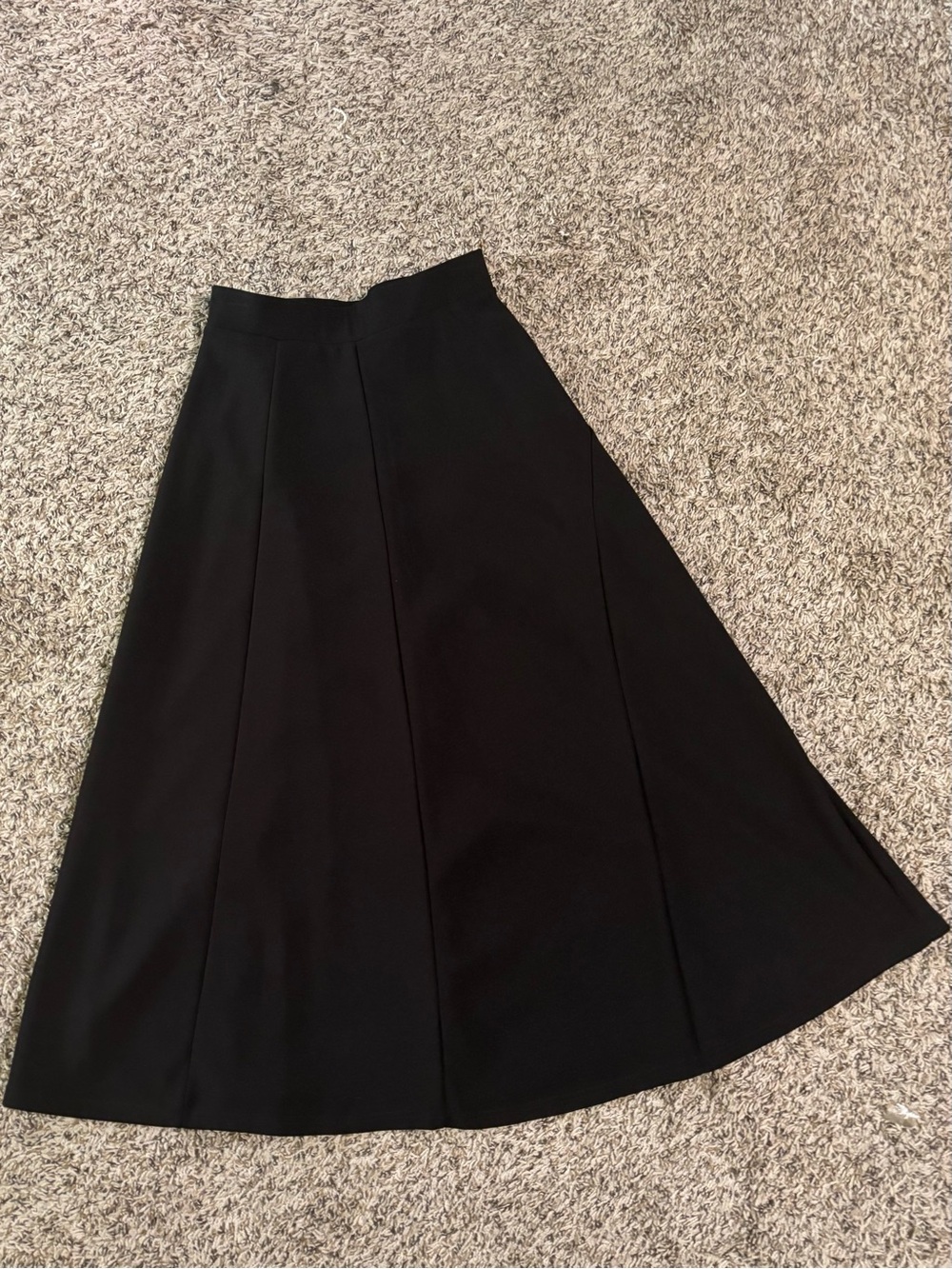 Black A-Line Midi Skirt | Classic Flare Panel Skirt | Elegant Wardrobe Staple